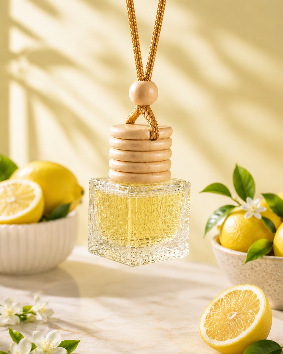 Lemon Hanging Diffuser | Essential Oil Based Car & Home Air Freshener (10 ml)