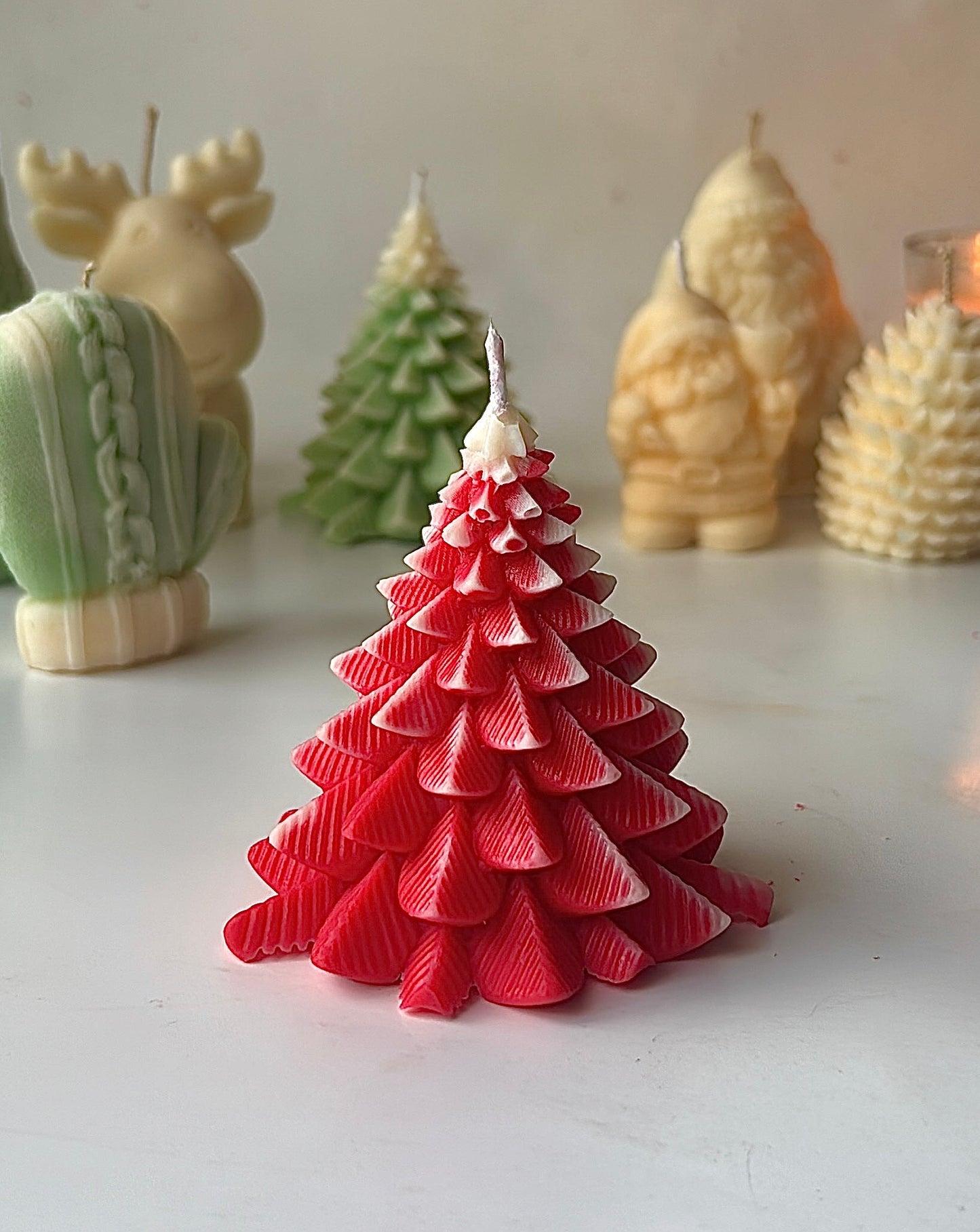 Snowy Christmas Tree Candle🎄