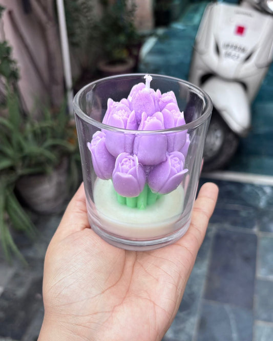 Glass Tulip Bouquet Candle🌷