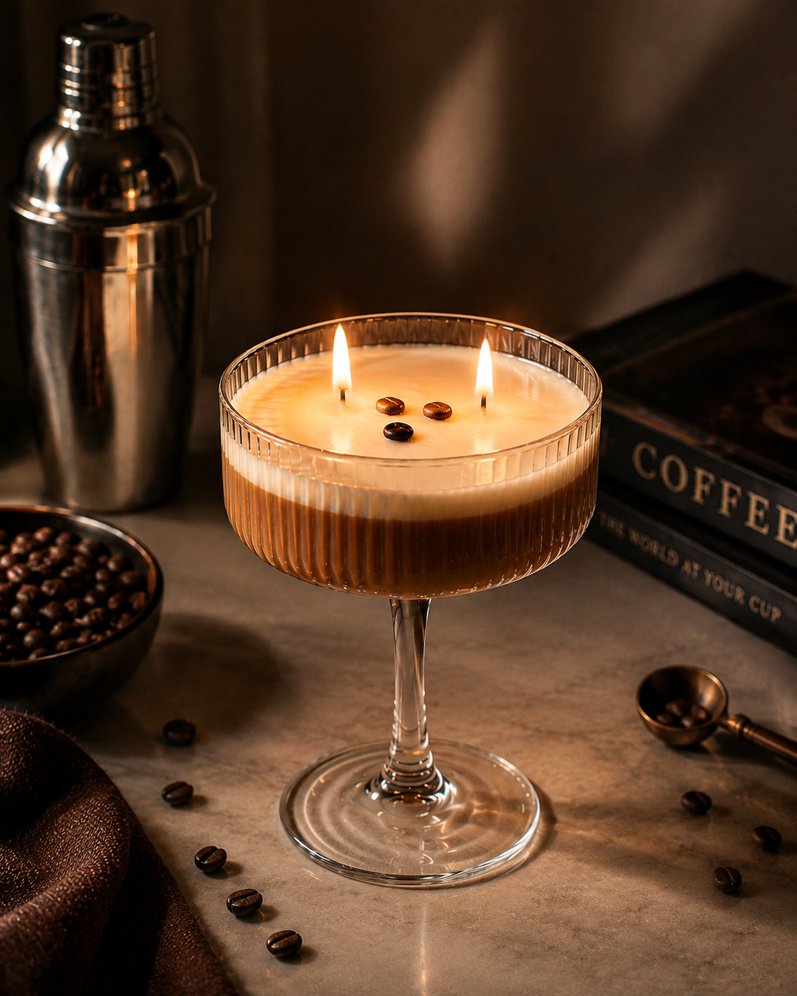 After Hours – Coffee Cocktail Coupe Glass Soy Scented Candle