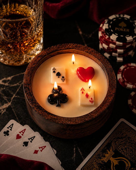 Pocket Aces - Soy Scented Wooden Bowl Candle