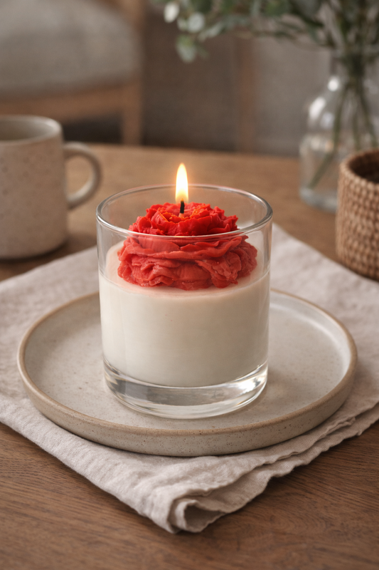 Peony Dream Glass Candle - Luxury Soy Scented Glass Candle & Decor