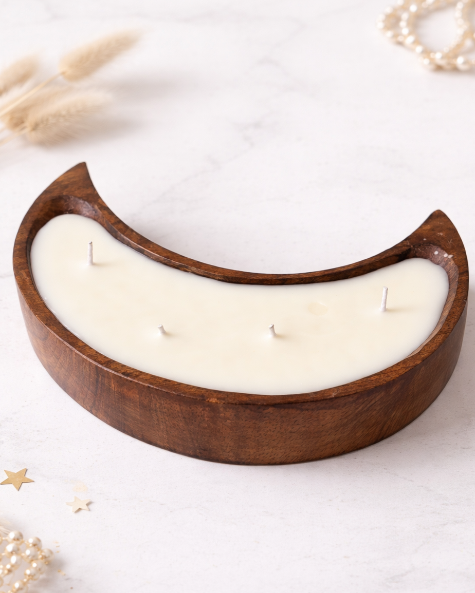 Chaand - Luxury Scented Moon Shaped Candle Decor (9 inch)