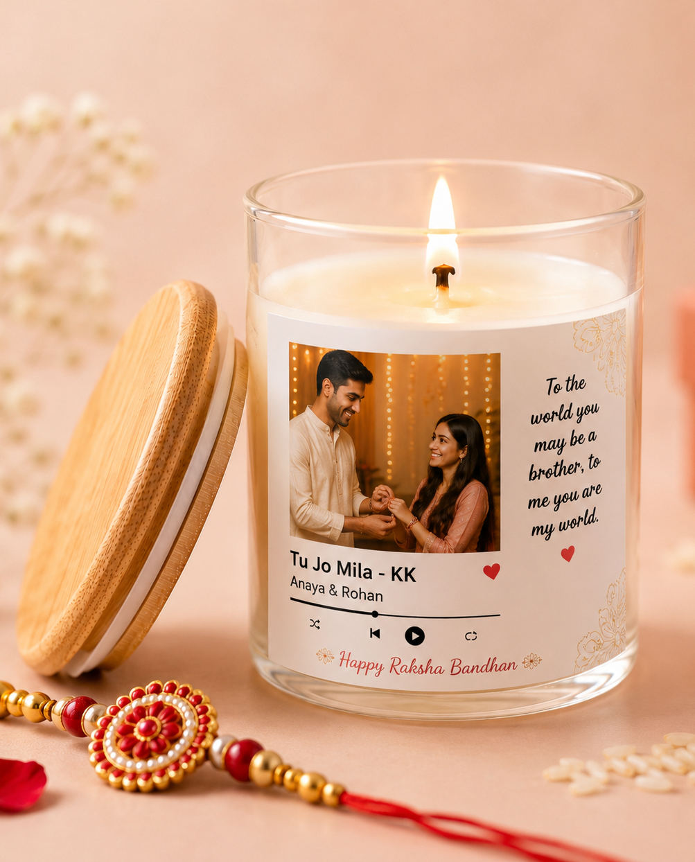 Customised Rakshabandhan Candle - Soy Scented Candle