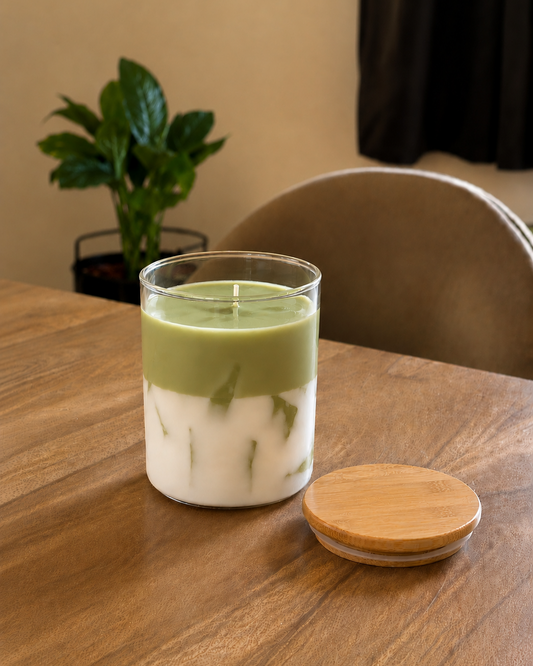 Matcha Iced Latte Candle - Soy & Gel Wax Scented Candle