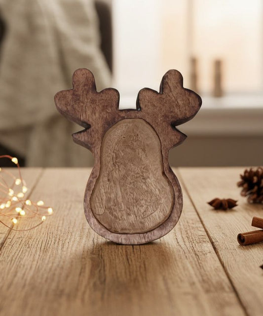 Reindeer Wooden Bowl (7 inch) - Luxury Home Decor