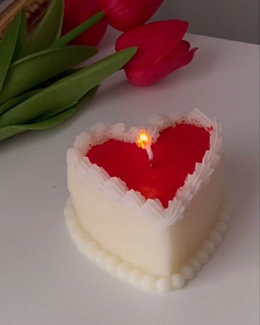 Heart Cake Candle 🍰