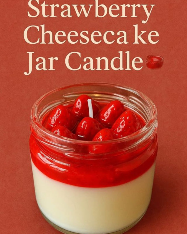 Strawberry Cheesecake Jar Candle🍓