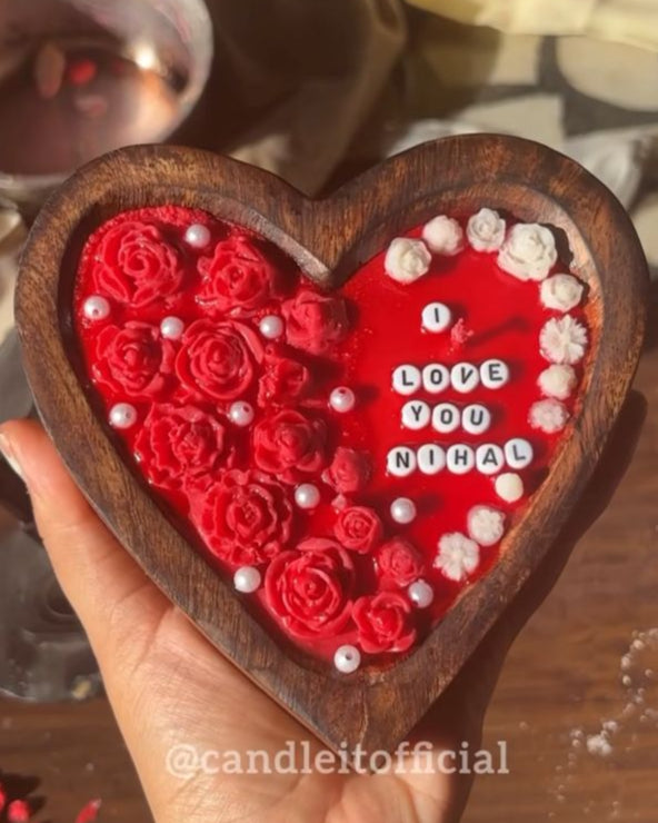 Wooden Heart Bowl Candle🪵