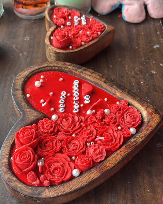 Lovebound Wooden Heart Candle - Luxury Scented Romantic Candle