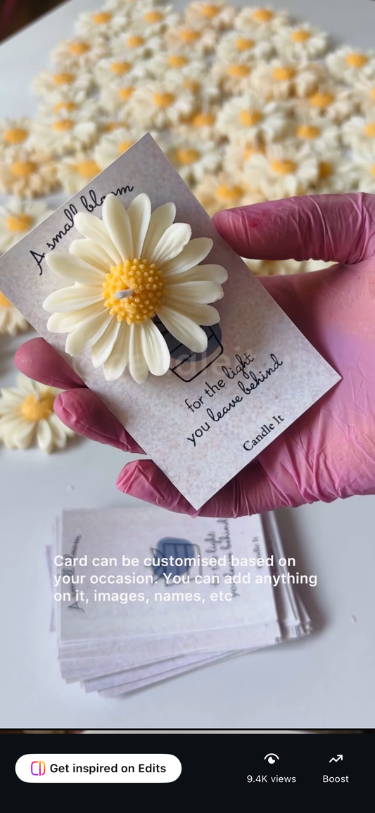 Daisy Candle Card [We will contact you for card & colour customisation before making the order], Best Return Gift