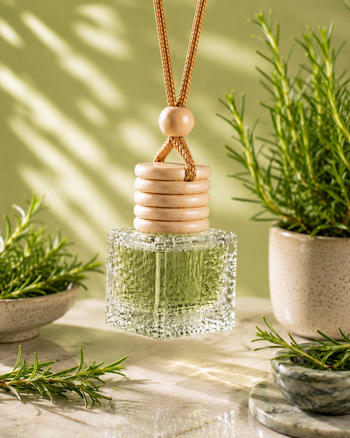 Rosemary Hanging Diffuser | Essential Oil Based Car & Home Air Freshener (10 ml)