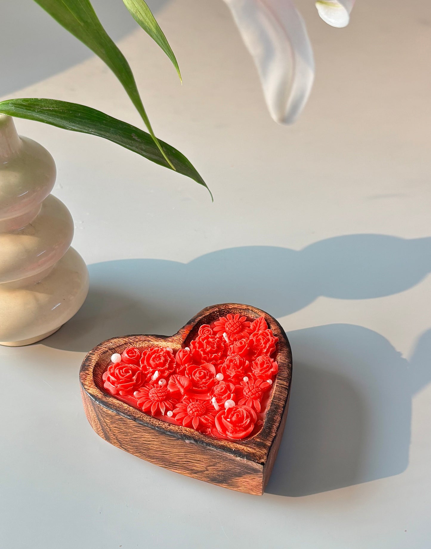 Lovebound Wooden Heart Candle
