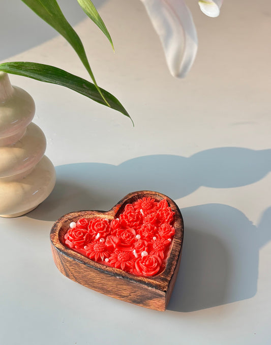 Lovebound Wooden Heart Candle