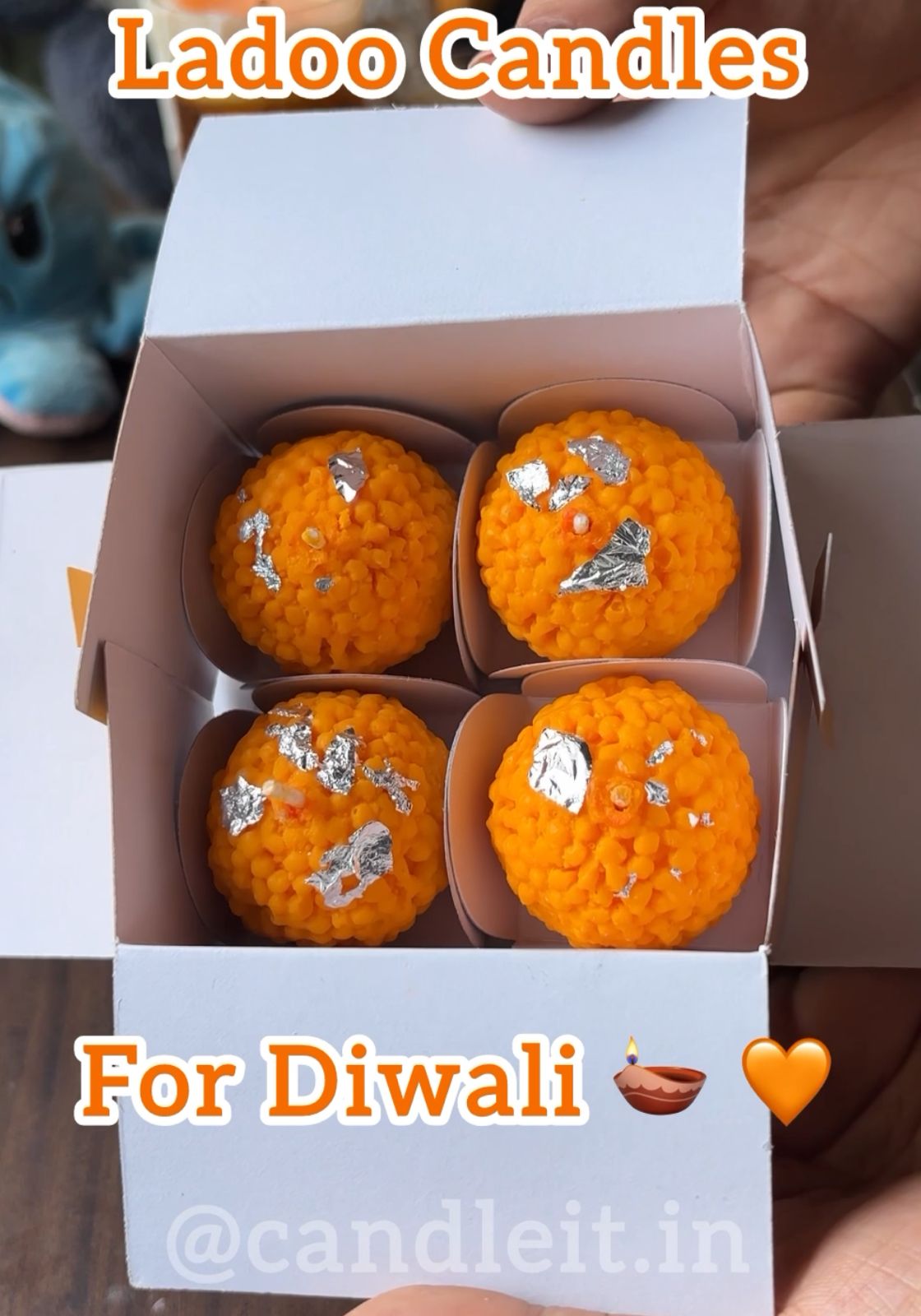 Motichoor Laddu Candle [Set of 4, 6, 8]