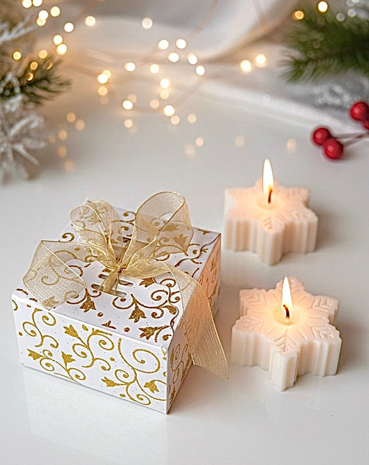 Frosted Crystal Snowflake Candle