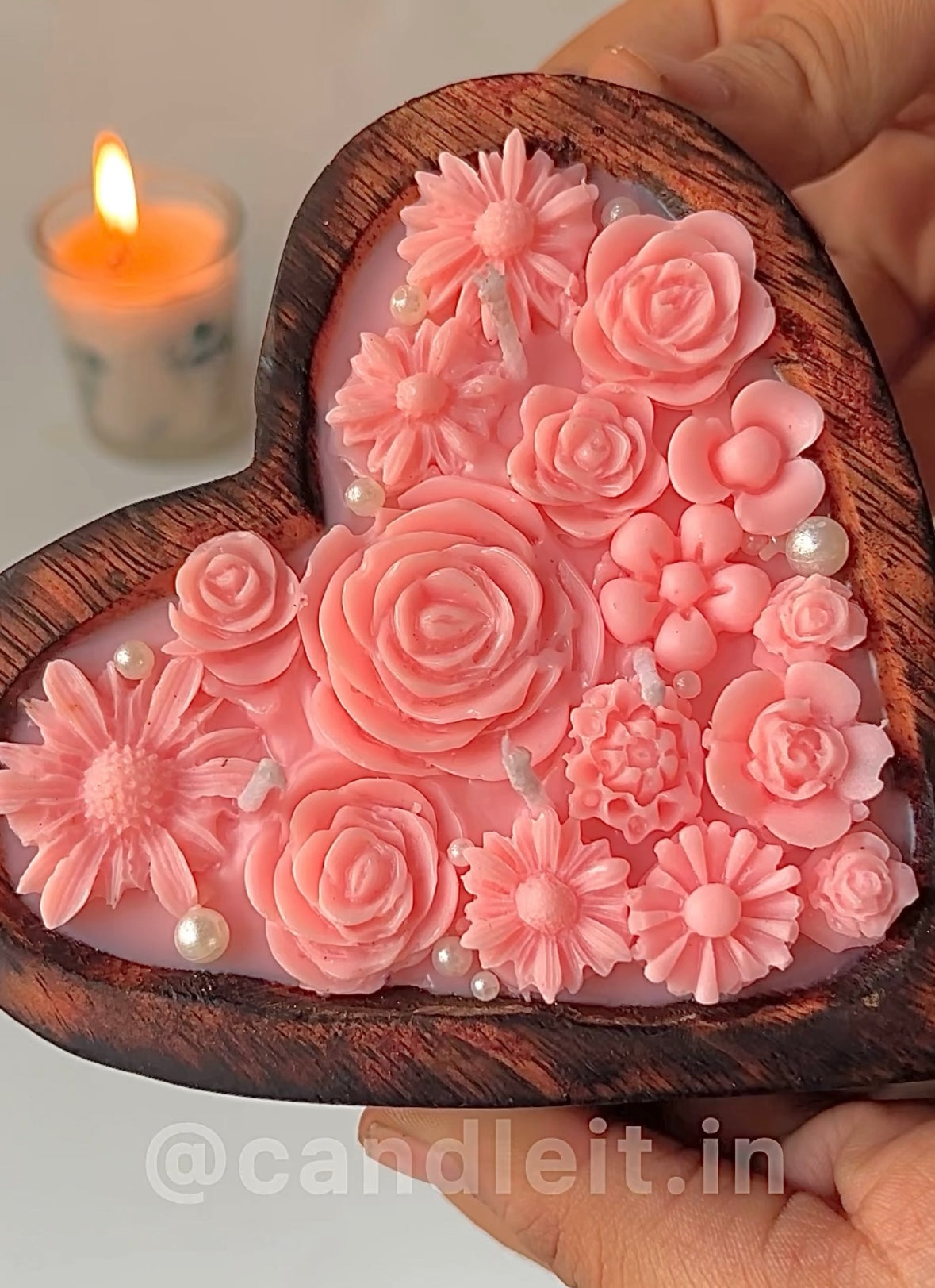 Lovebound Wooden Heart Candle