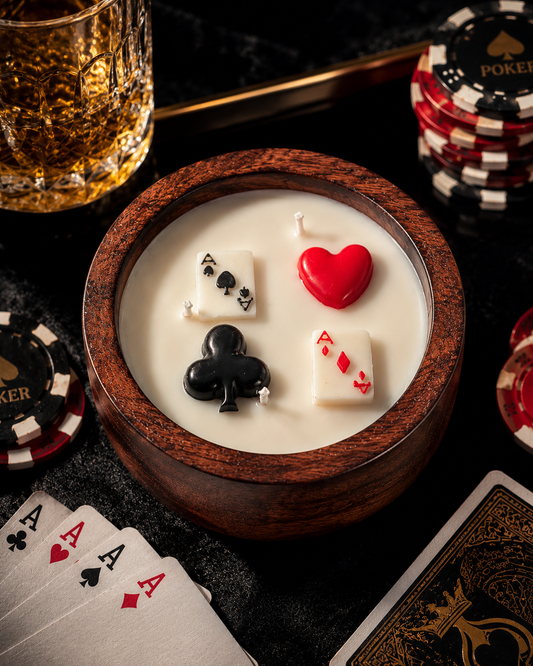 Pocket Aces - Soy Scented Wooden Bowl Candle