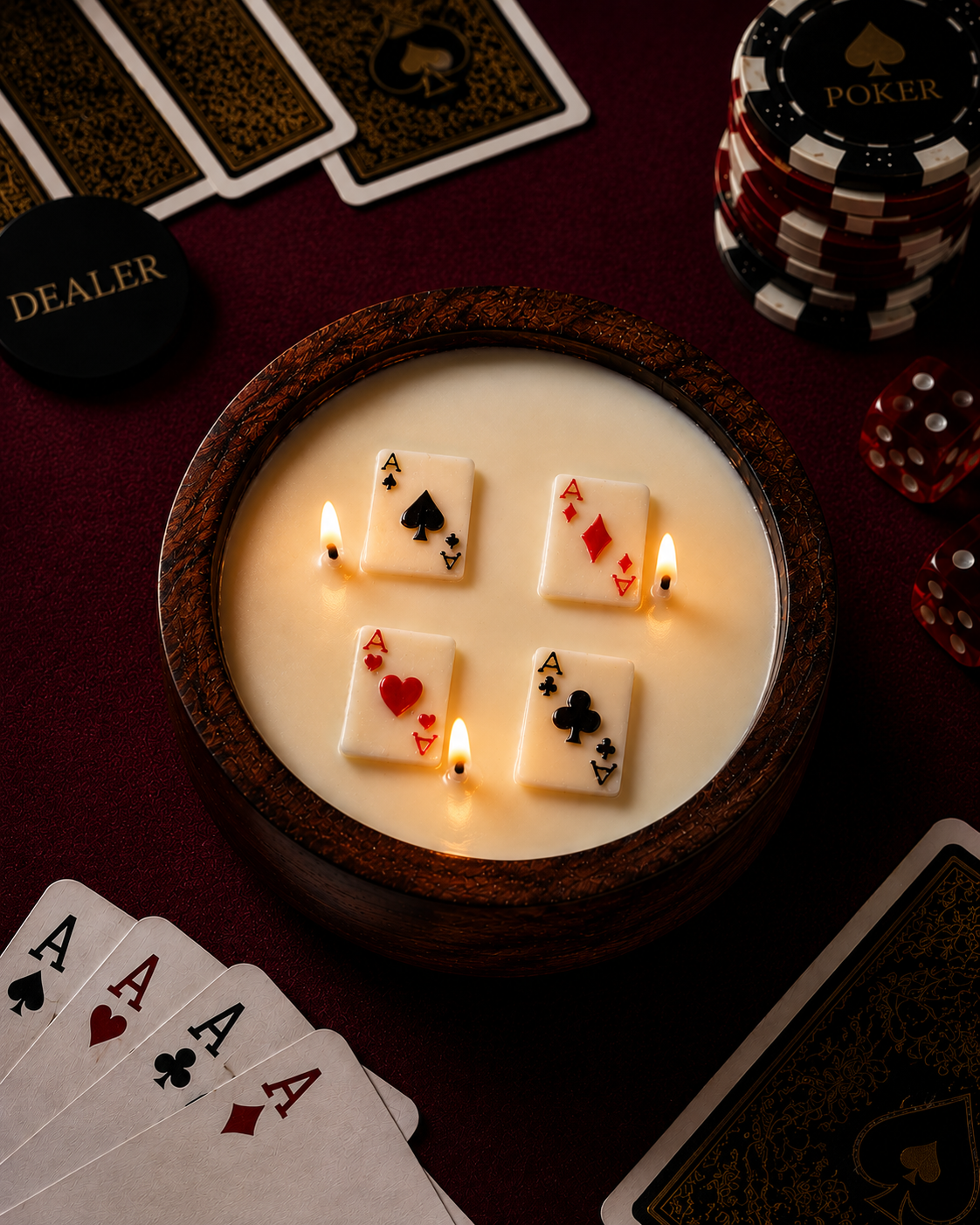 The Winning Hand - Soy Scented Wooden Bowl Candle