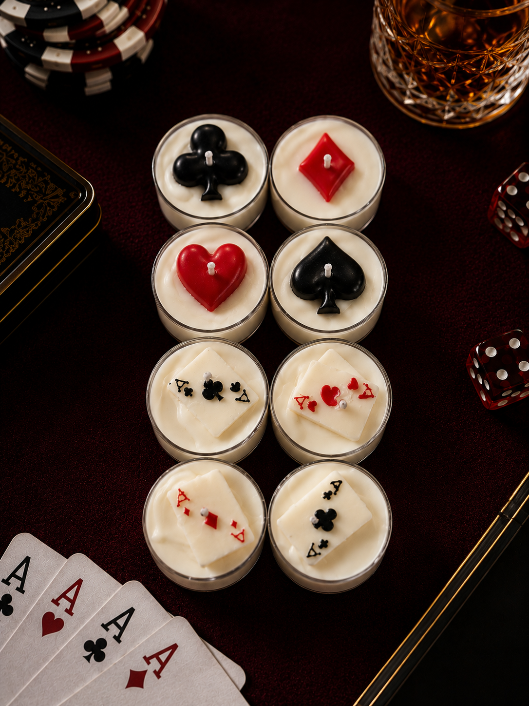 Dealer’s Choice – Poker Tealight Soy Scented Candle Set