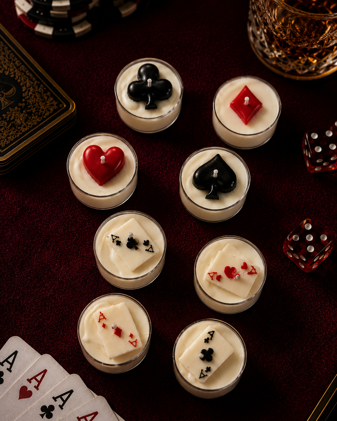 Dealer’s Choice – Poker Tealight Soy Scented Candle Set