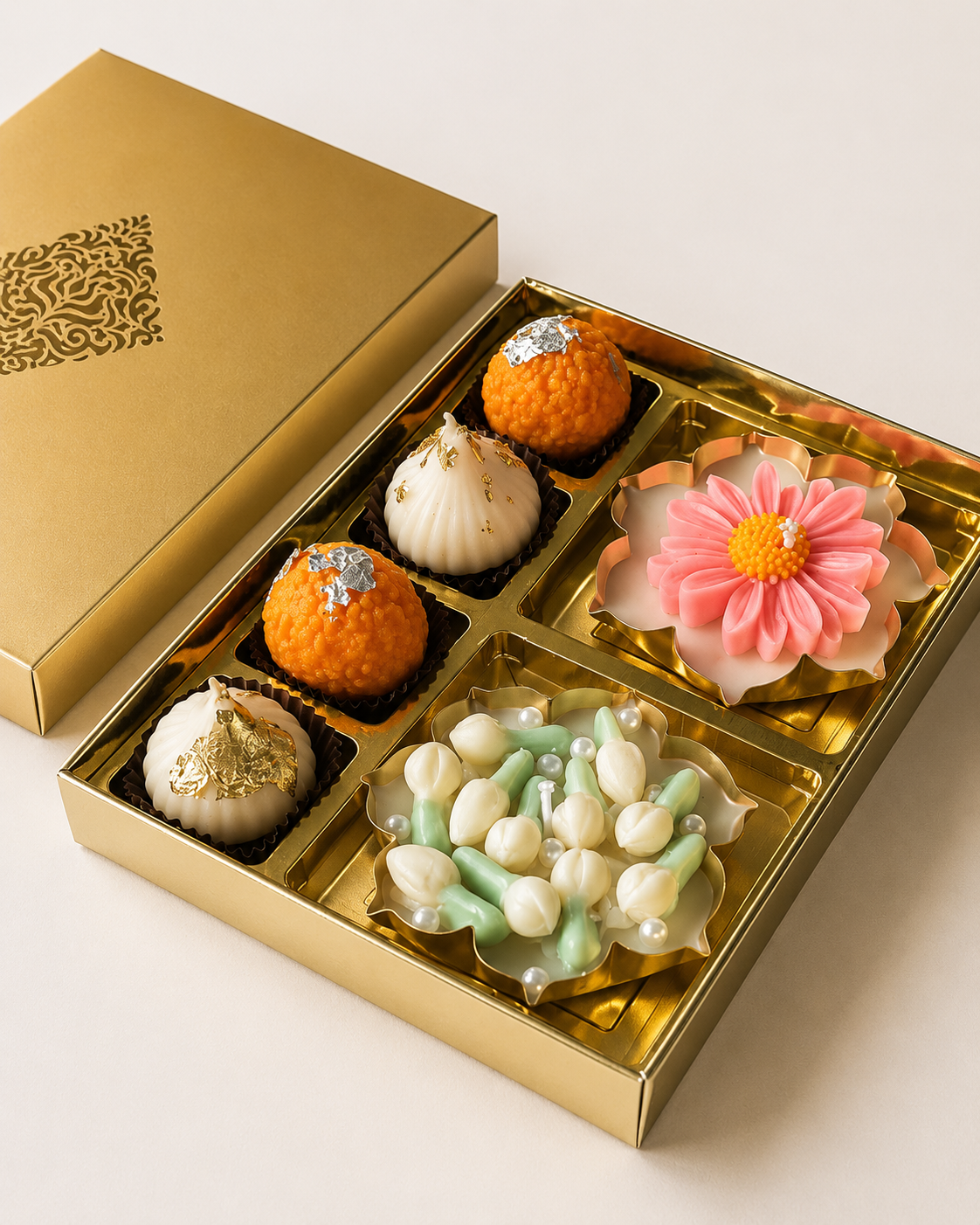 Indulgence Gift Box – Soy Scented Candles & Ferrero Rocher Chocolates