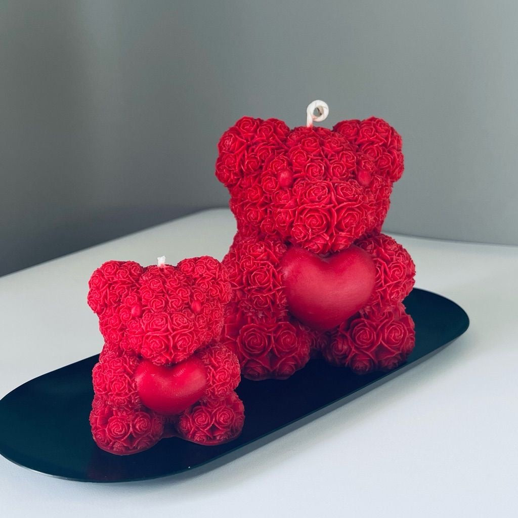Rose Teddy Candle - Luxury Scented Candle