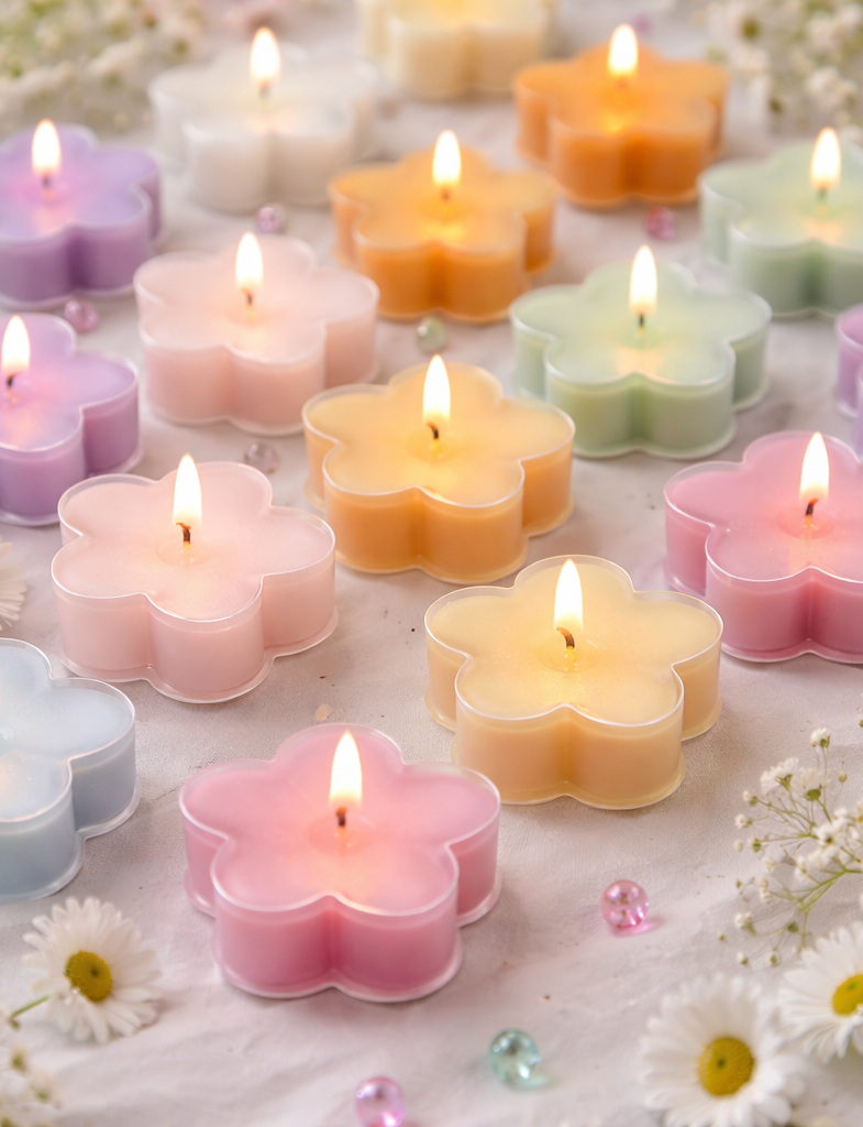 Pastel Flower Tealight Candle - Luxury Scented Candles