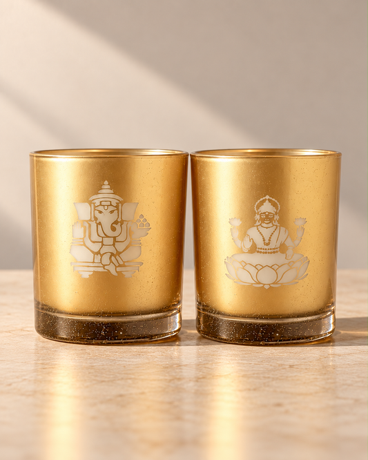 Laxmi Ganesh Samriddhi Set - Soy Scented Glass Candle