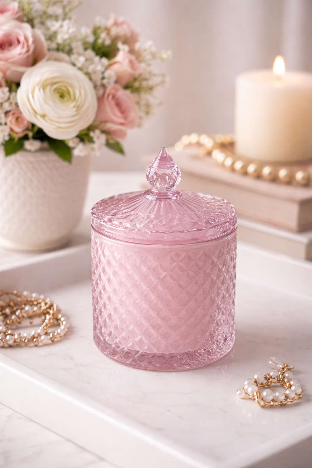 Pink Crystal Jar (Large) - Imported