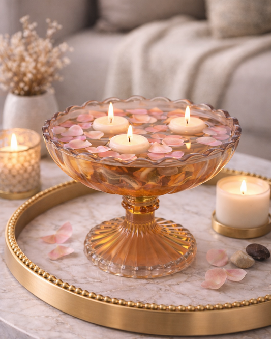 Royal Ivory Serving Dish/Glass Decor - Imported