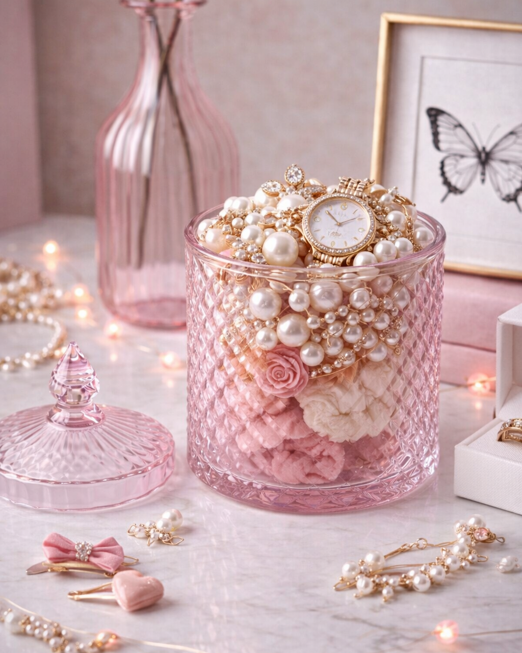 Pink Crystal Jar (Large) - Imported