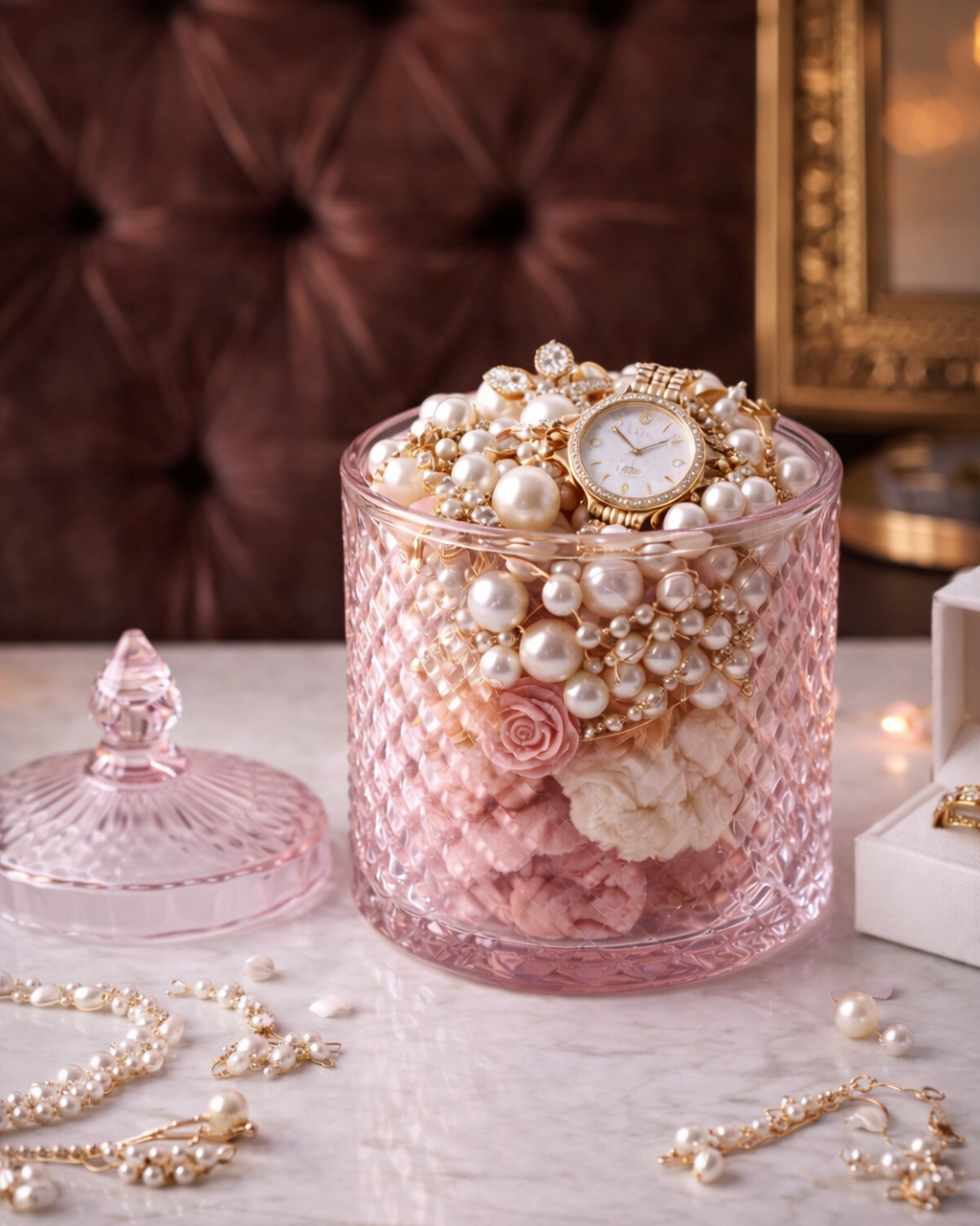 Pink Crystal Jar (Large) - Imported