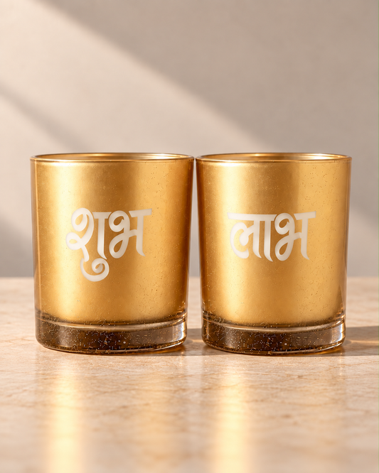 Shubh Labh Samriddhi Set - Soy Scented Glass Candles