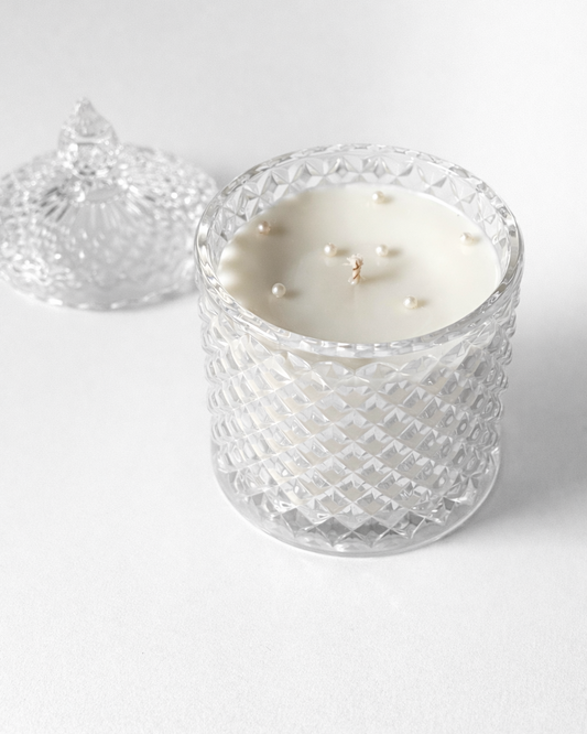 Diamond Crystal Glass Jar Candle - A Luxury Soy Scented Candle & Decor [Large]