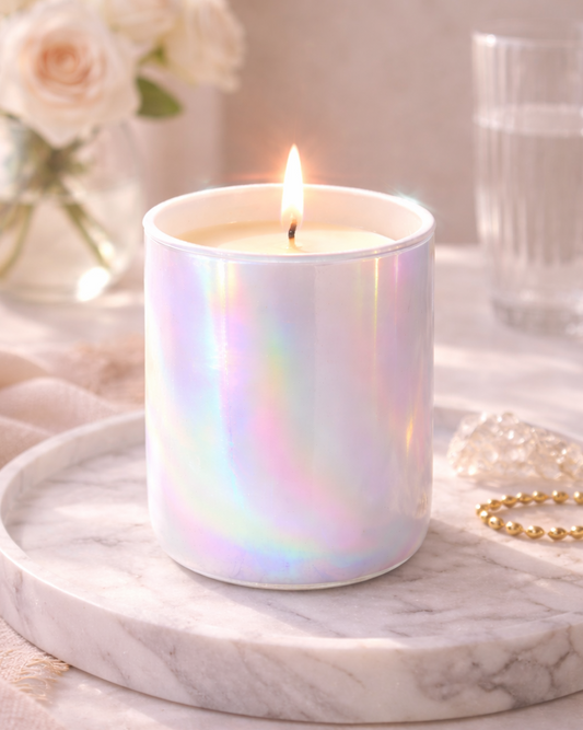 Dreamy Holographic Glass Candle - Luxury Scented Candle
