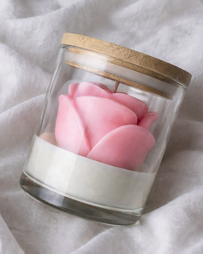 Blooming Rose Bud Candle - Luxury Scented Candle