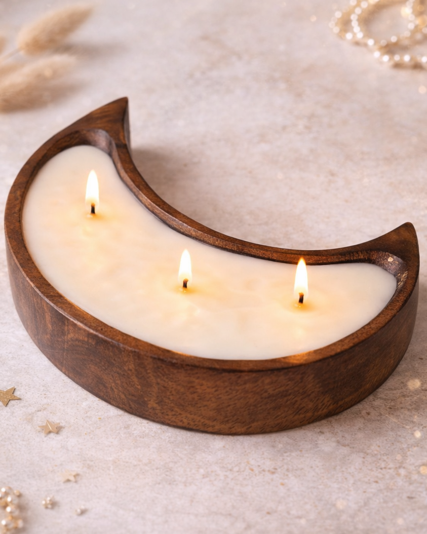 Chaand - Luxury Scented Moon Shaped Candle Decor (9 inch)
