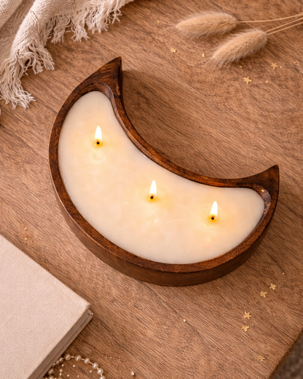 Chaand - Luxury Scented Moon Shaped Candle Decor (9 inch)