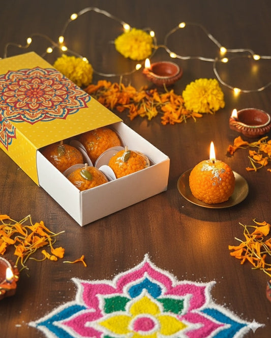 Motichoor Laddu Candle [Set of 4, 6, 8]