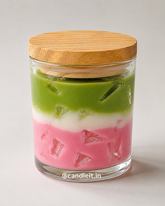 Strawberry Matcha Iced Latte Candle - Luxury Scented Candle & Decor