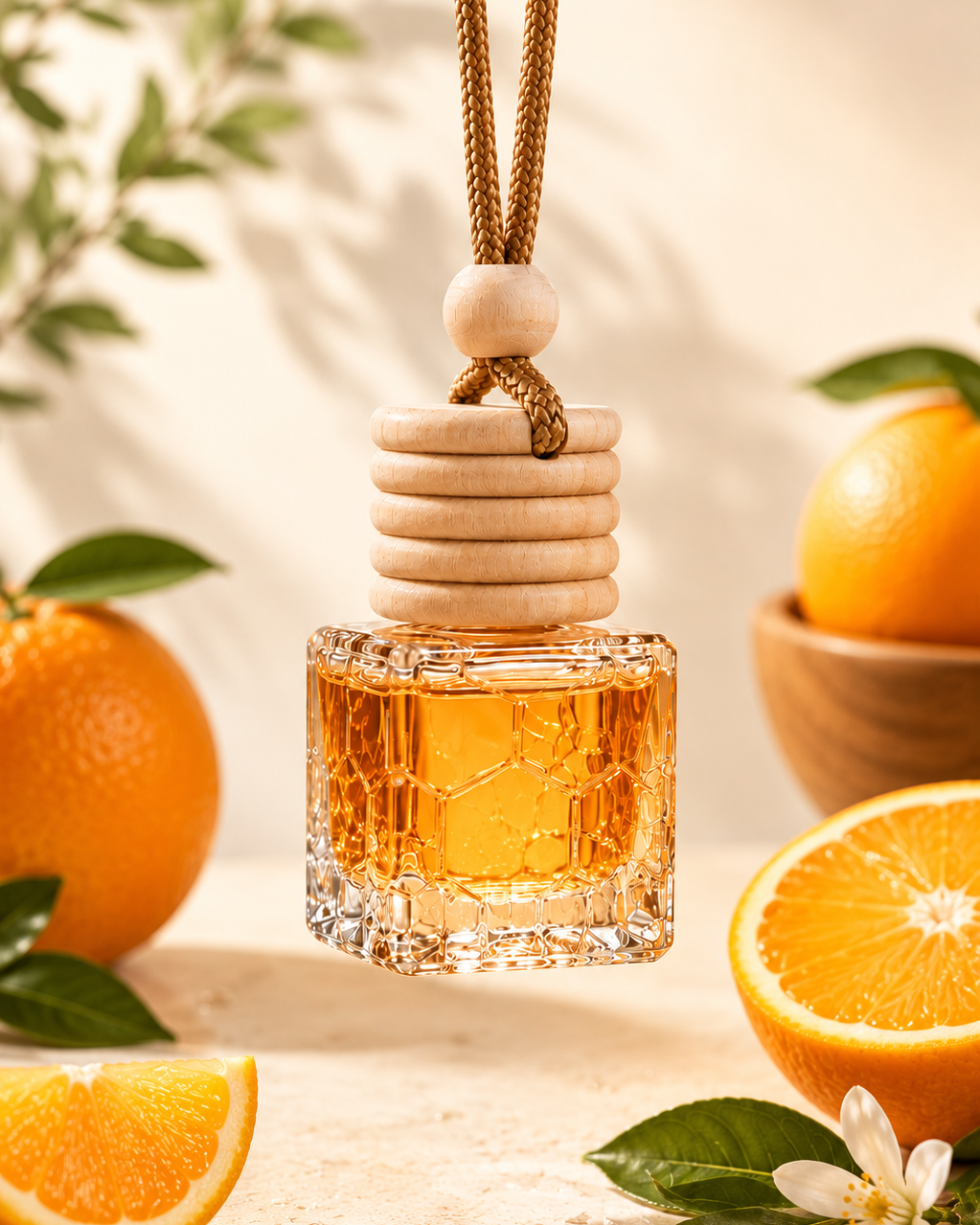 Orange Fragrance Hanging Diffuser | Essential Oil Based | Car, Washroom, Wardrobe, Living Space