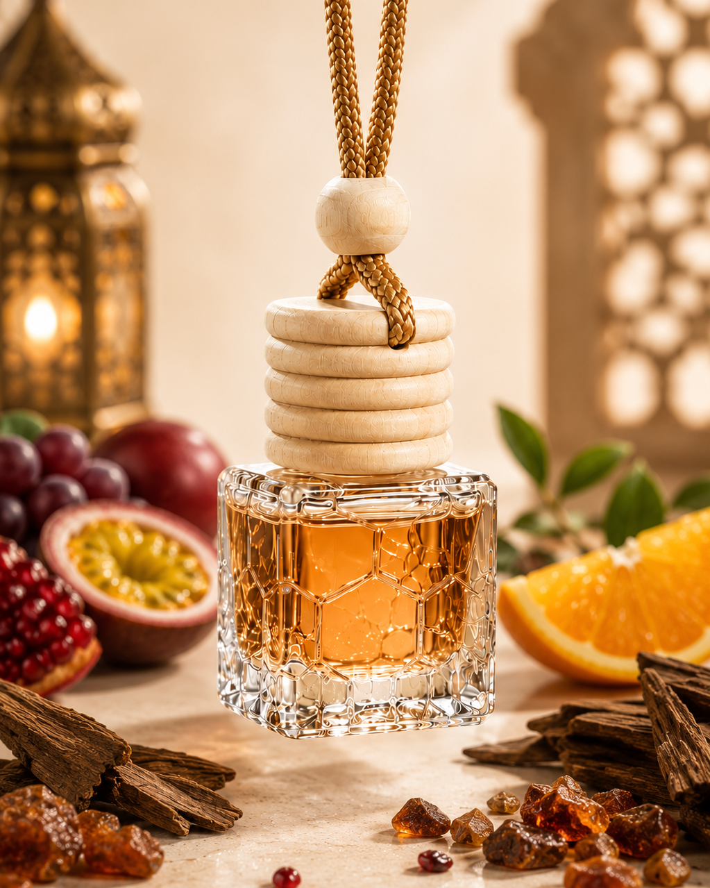 Arabian Fruity Oud Fragrance Hanging Diffuser | Essential Oil Based | Car, Washroom, Wardrobe, Living Space