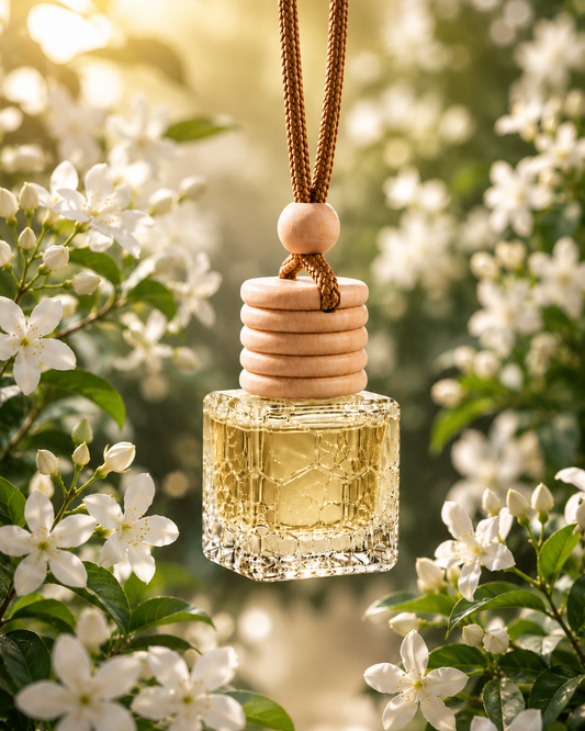 Jasmine Fragrance Hanging Diffuser | Essential Oil Based | Car, Wardrobe, Washroom, Living Room