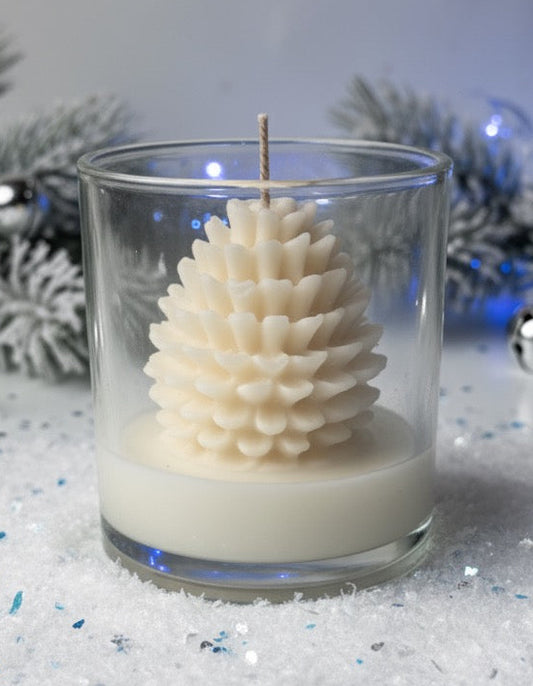 Crystal Pine Glass Candle 🤍