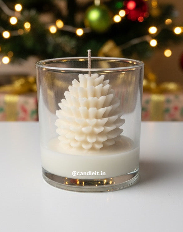 Crystal Pine Glass Candle 🤍