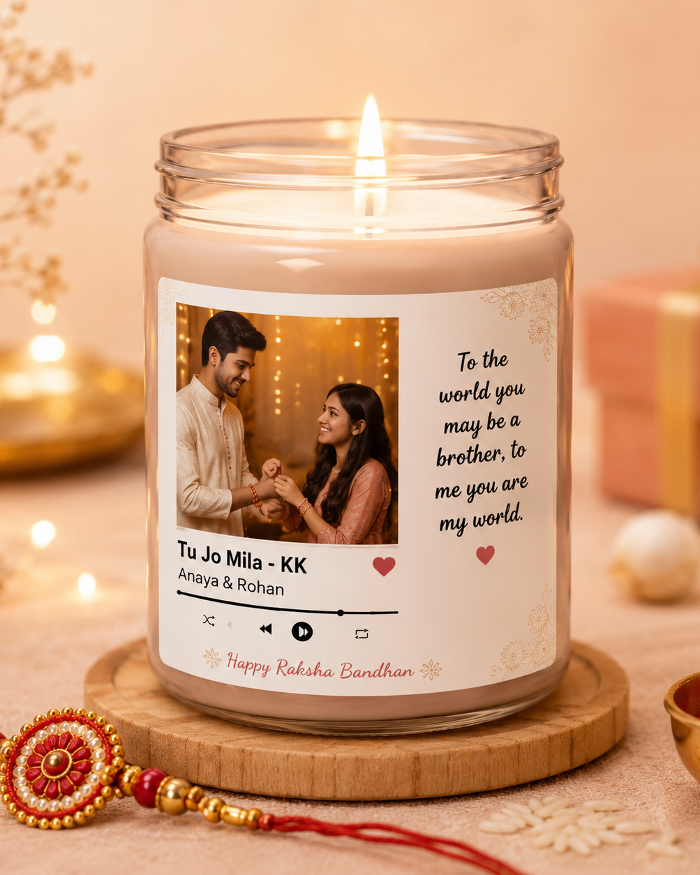 Customised Rakshabandhan Candle - Soy Scented Candle