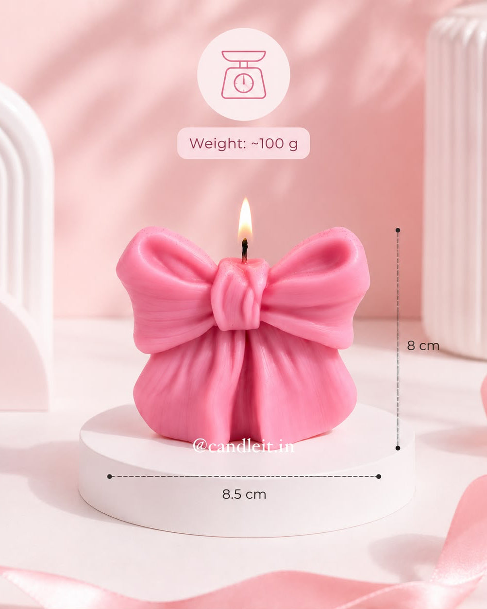 Whimsical Bow Candle - Soy Scented Candle