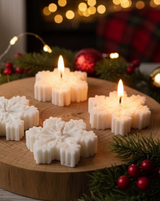 Frosted Crystal Snowflake Candle
