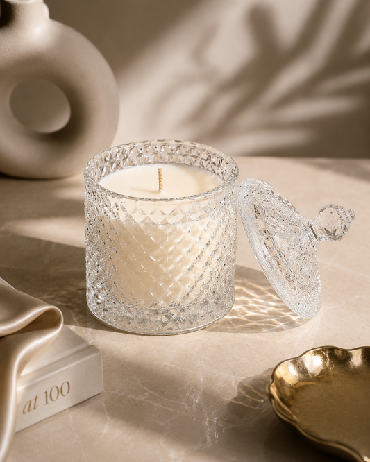 Diamond Crystal Glass Jar Candle [Large]